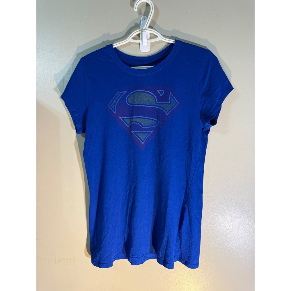 DC Comics Superman Graphic Tee Royal Blue Cotton T-Shirt Large L/G NTD Boho